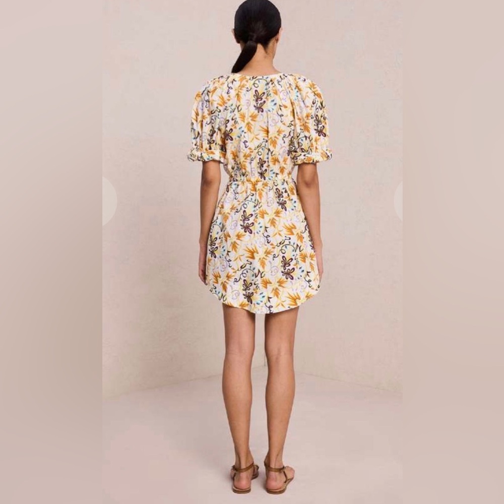 NWOT A.L.C. Mia Cotton Yellow and White Floral Dress Size 2 - Picture 3 of 11